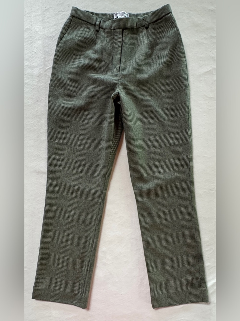 Vintage Pendleton Glen Plaid Wool Pants Sage Green Black Made in USA (2P ~ W25”) - Picture 3 of 15